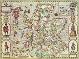 Das Königreich Schottland, graviert von Jodocus Hondius (1563-1612) aus 
